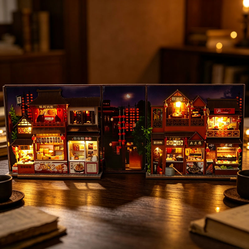 Diy Wooden Book Nook Kit Shelf Insert - DIYブックヌック ドールハウス ミニチュア 木製本棚 シェルフインサート 手作りミニチュア