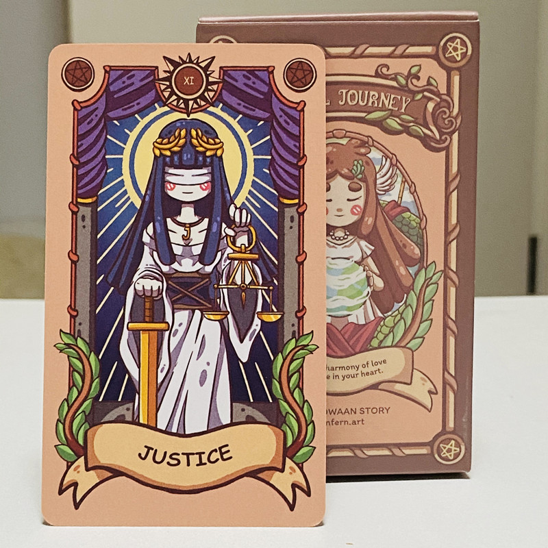 Tarot Deck With Guidebook - Joyful Journey タロットカード 79 個漫画かわいい待機タロットデッキイラスト明るさ愛と暖かさを受け入れる