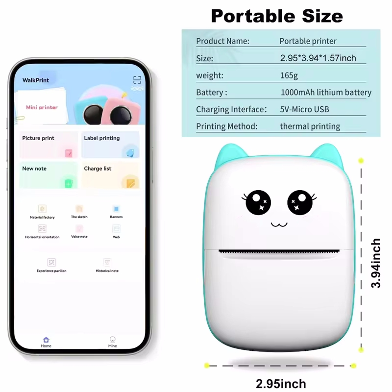 ミニポータブルサーマルプリンタプリントフォトポケットサーマル - Mini Pocket Thermal Printer Paper Roll のレビューと価格