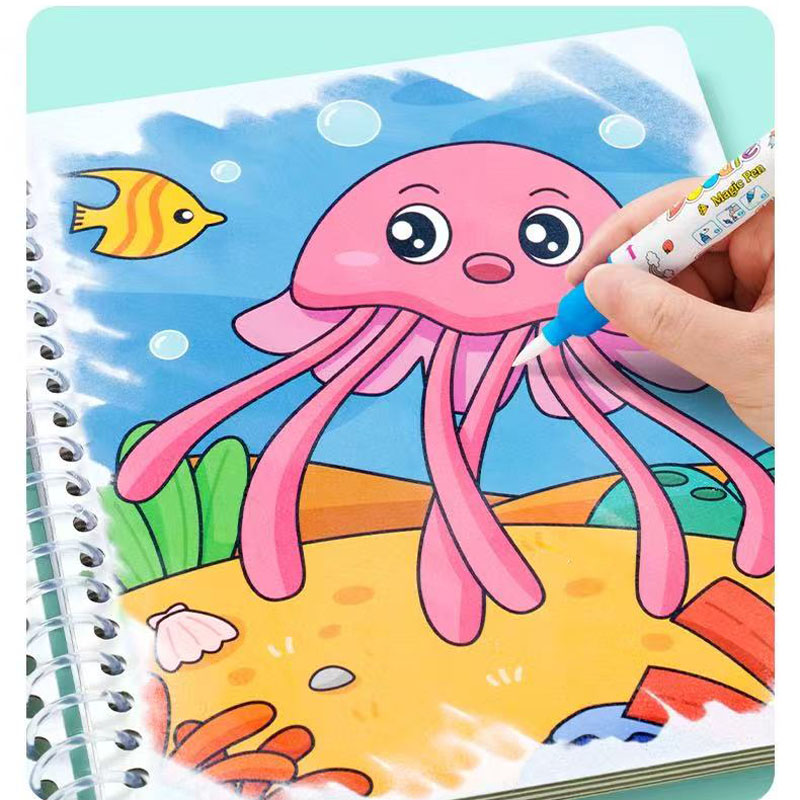 魔法の水描画ブック子供絵画おもちゃ再利用可能な塗り絵感覚早期 - Reusable Water Magic Coloring Book のレビューと価格