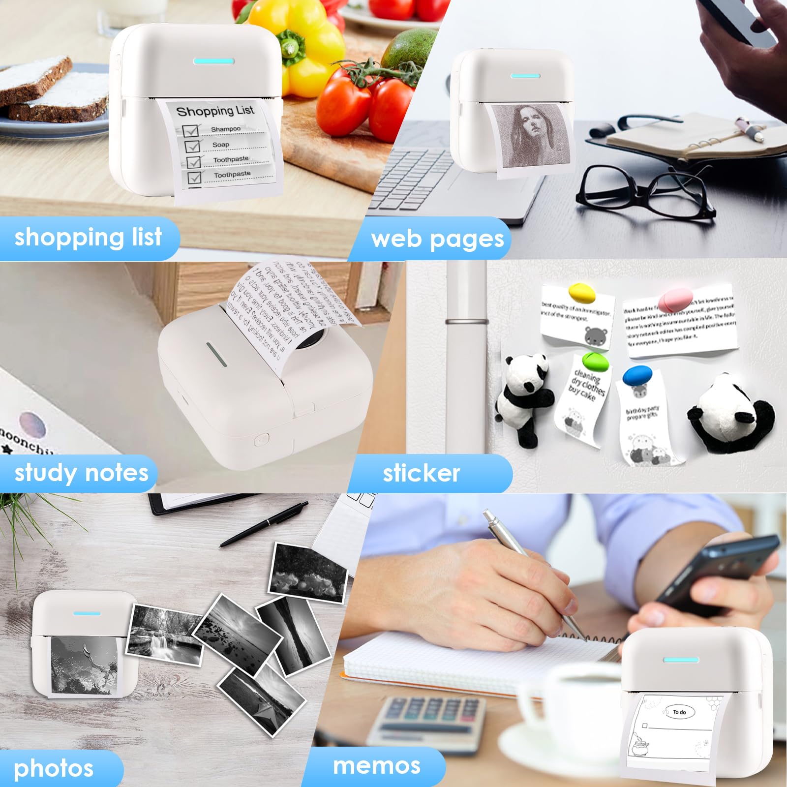 10ロールのサーマルインクレス印刷用紙、ミニステッカーレシー - Mini Pocket Thermal Printer Paper Roll のレビューと価格