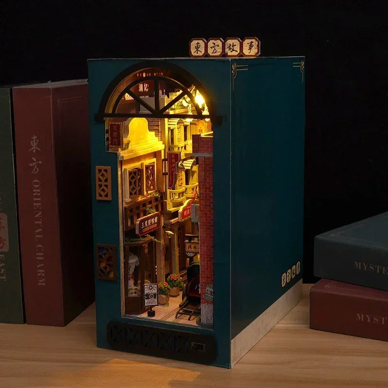 DIY 木製東洋物語中国本棚手作りブックエンドブックヌック棚 - Diy Wooden Book Nook Kit Shelf Insert のレビューと価格