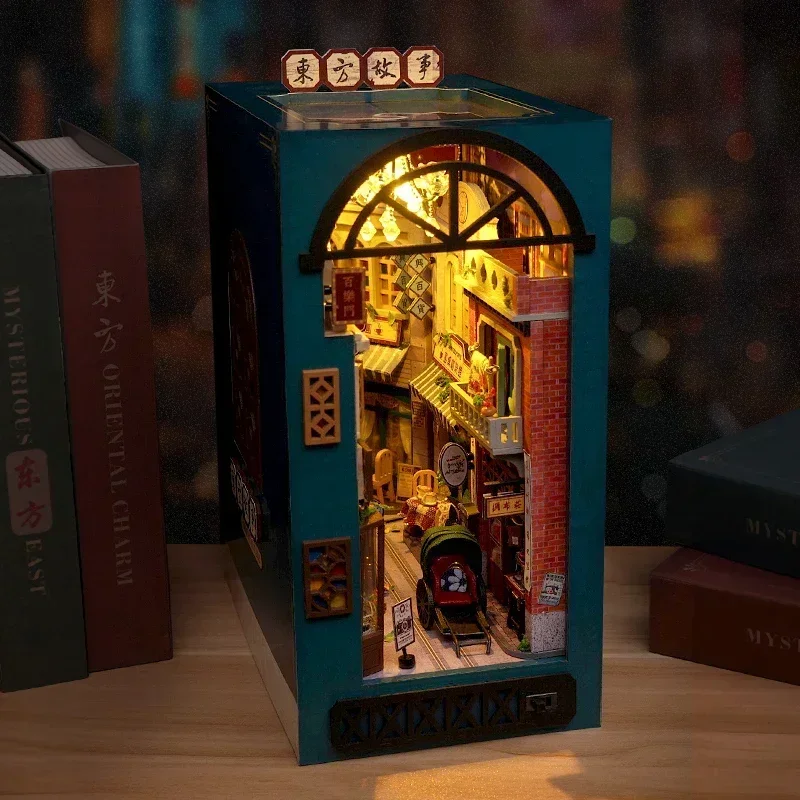 DIY 木製東洋物語中国本棚手作りブックエンドブックヌック棚 - Diy Wooden Book Nook Kit Shelf Insert のレビューと価格