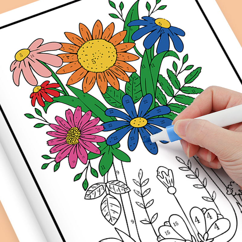 大人のための数字で描く塗り絵ブック 32ページ 花柄マンダラ - Adult Coloring Book Stress Relief のレビューと価格