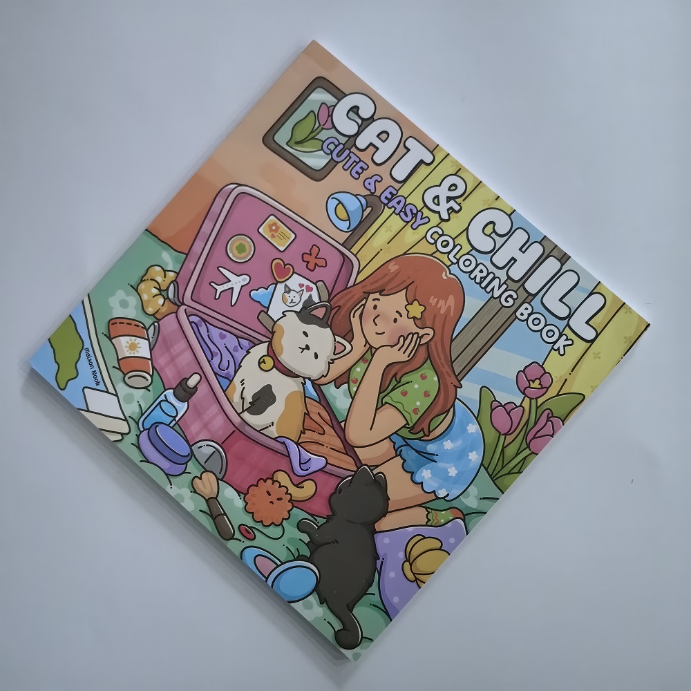 猫と女の子のかわいい簡単塗り絵 大人向け ストレス解消 ドロ - Adult Coloring Book Stress Relief のレビューと価格