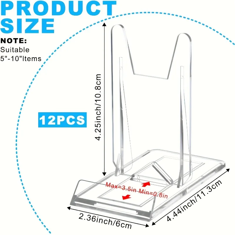 5/12個入り 透明アクリル製ディスプレイスタンド 小型調整 - Clear Acrylic Book Stand Holder のレビューと価格
