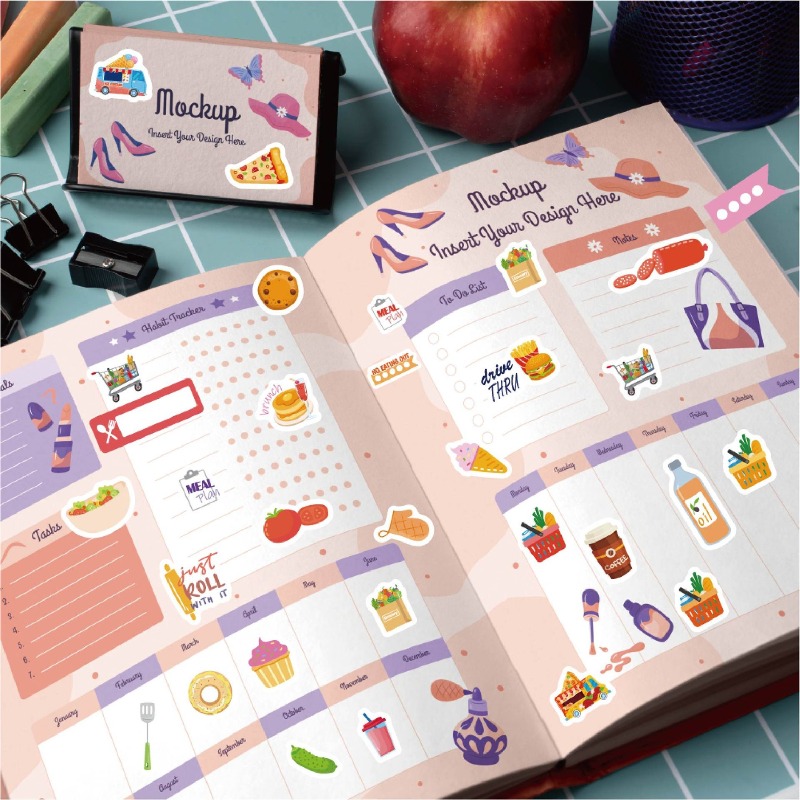 食事計画ステッカー 文房具 デコレーションステッカー 本 毎 - Stationery Books のレビューと価格