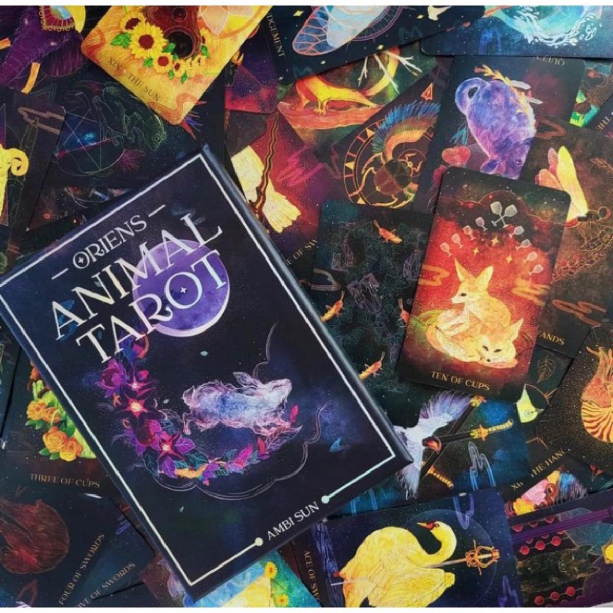 12x7 Cm オリエンス アニマル タロット 78 枚カー - Tarot Deck With Guidebook のレビューと価格