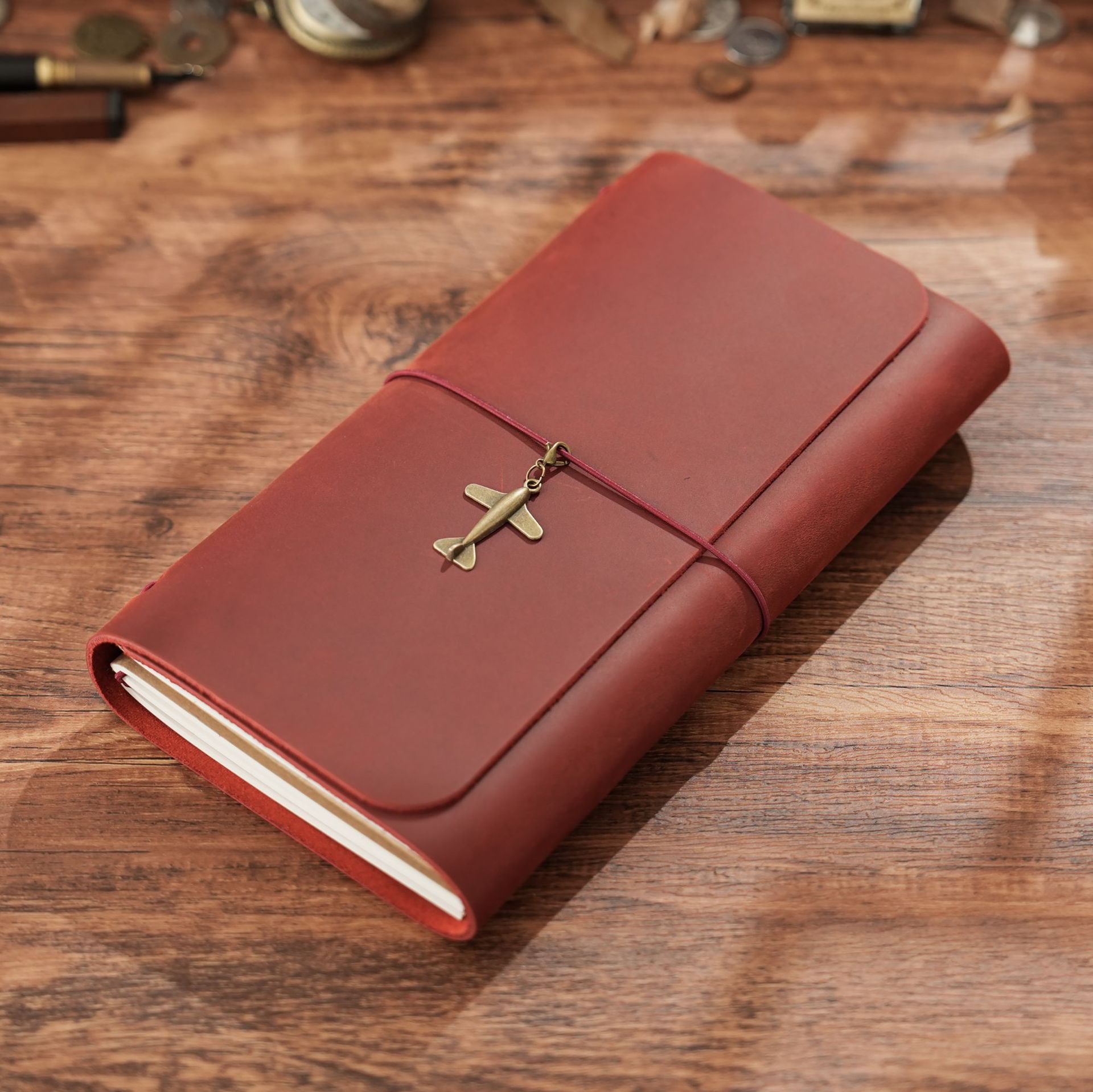 新着トリプルフォールド TN トラベラーズノート本牛革ヴィン - Vintage Leather Journal Notebook のレビューと価格
