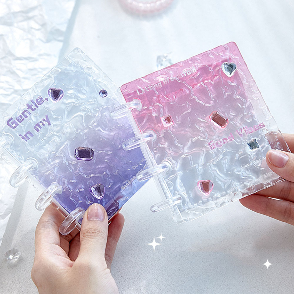 水波模様グラデーションアクリルフォトカードバインダー 3イン - Kpop Photo Card Binder 3 Inch のレビューと価格