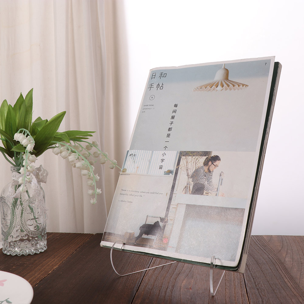 タブレットホルダー アクリル製フラットプレートスタンド クリ - Clear Acrylic Book Stand Holder のレビューと価格