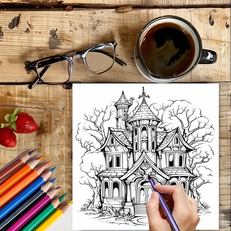 大人向けお化け屋敷塗り絵ブック、ストレス解消のための不気味な - Adult Coloring Book Stress Relief のレビューと価格