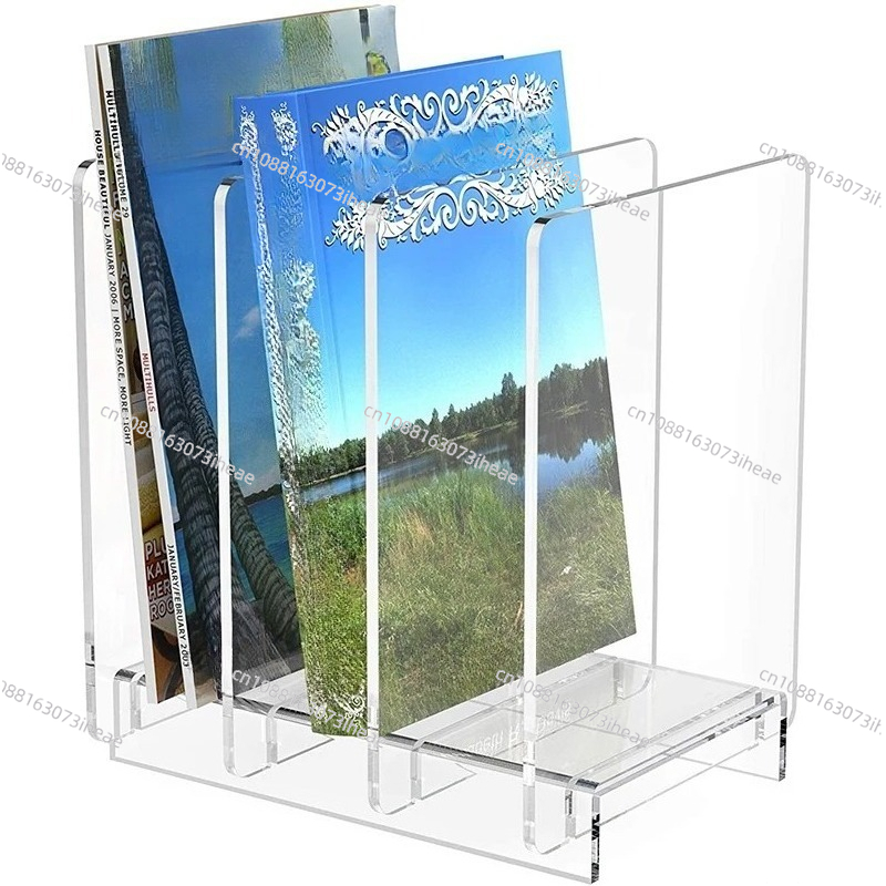 透明アクリル製マガジンホルダーとファイルオーガナイザー、卓上 - Clear Acrylic Book Stand Holder のレビューと価格