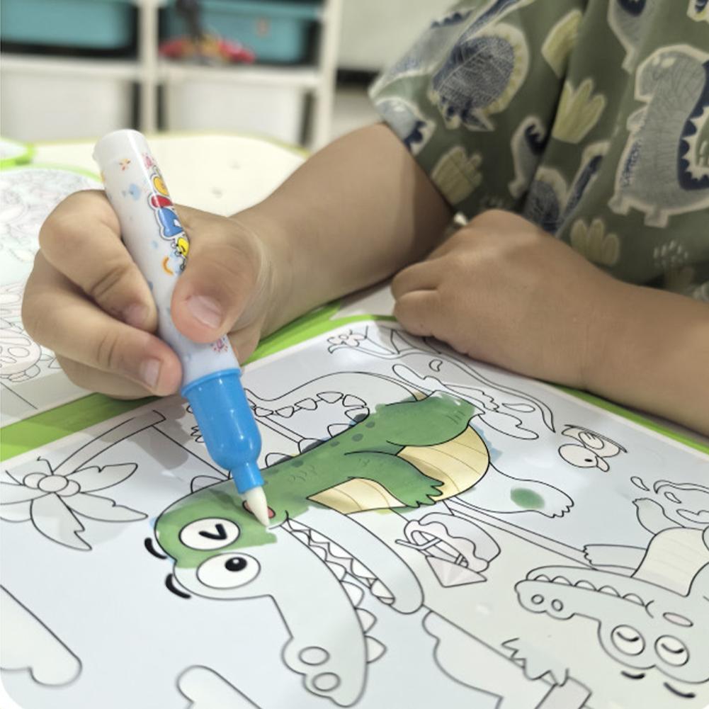 子供用折りたたみ式水彩画帳、再利用可能な魔法の落書きぬりえパ - Reusable Water Magic Coloring Book のレビューと価格