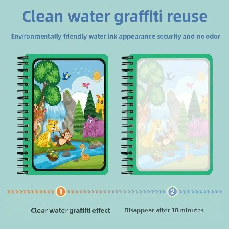 魔法の水塗り絵 モンテッソーリおもちゃ 再利用可能な塗り絵ブ - Reusable Water Magic Coloring Book のレビューと価格