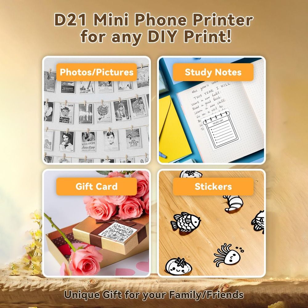 ミニステッカープリンター インクレス印刷 3ロールの紙付き  - Mini Pocket Thermal Printer Paper Roll のレビューと価格